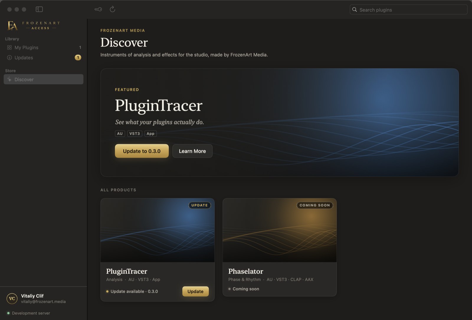 Every FrozenArt plugin, one app.